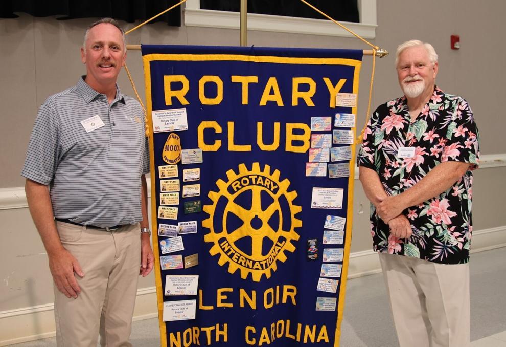 Mr. Dineen and Stephen Starnes at the Rotary Club of Lenoir August 14, 2026